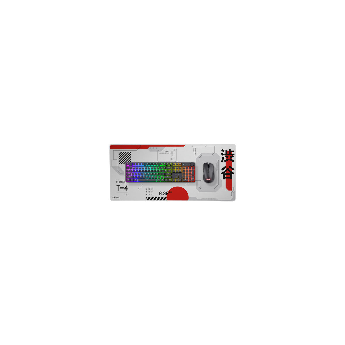 Trust GXT 759 XXL Tappetino per mouse per gioco da computer Nero, Grigio, Rosso, Bianco