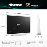 Hisense 32S5Q 81,3 cm (32 pollici) Full HD Smart TV Wi-Fi Argento, Bianco