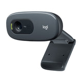 Logitech C270 Webcam HD, HD 720p/30fps, Videochiamate HD Widescreen, Correzione Automatica Luminosità, Microfono Riduzione del Rumore, Skype, FaceTime, Hangouts, WebEx,PC/Mac/Tablet/Chromebook