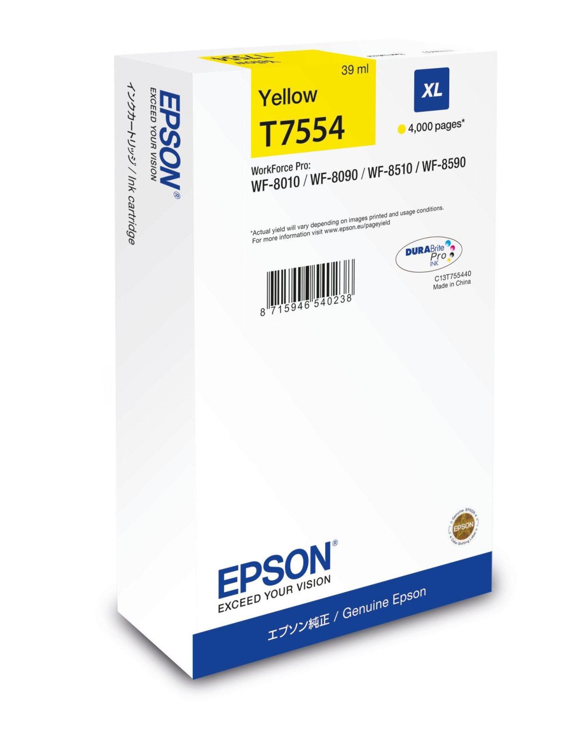 Epson C13T75544N Cartuccia d'Inchiostro 1 pz Originale Resa Elevata XL Giallo