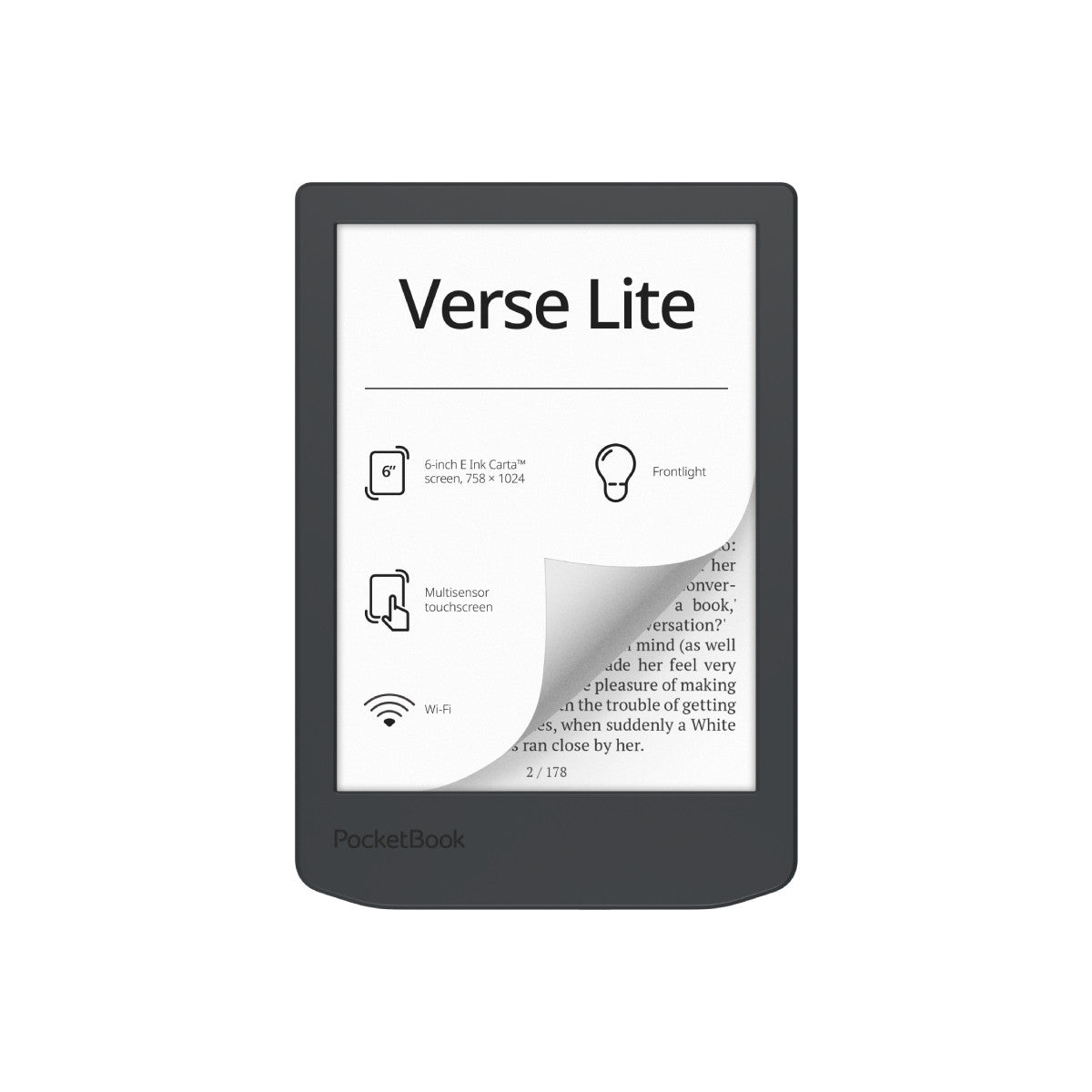 PocketBook Verse Lite lettore e-book Touch screen 8 GB Wi-Fi Grigio