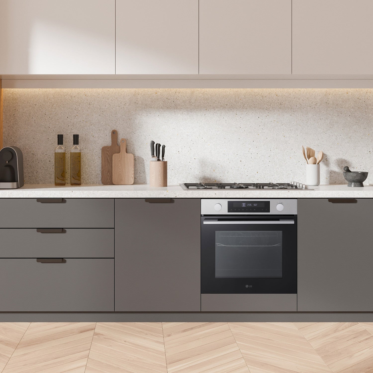 LG Forno 72L Classe A 11 modalità di cottura, Frittura ad aria, Modalità pizza, Lievitazione, Pulizia pirolitica Acciaio