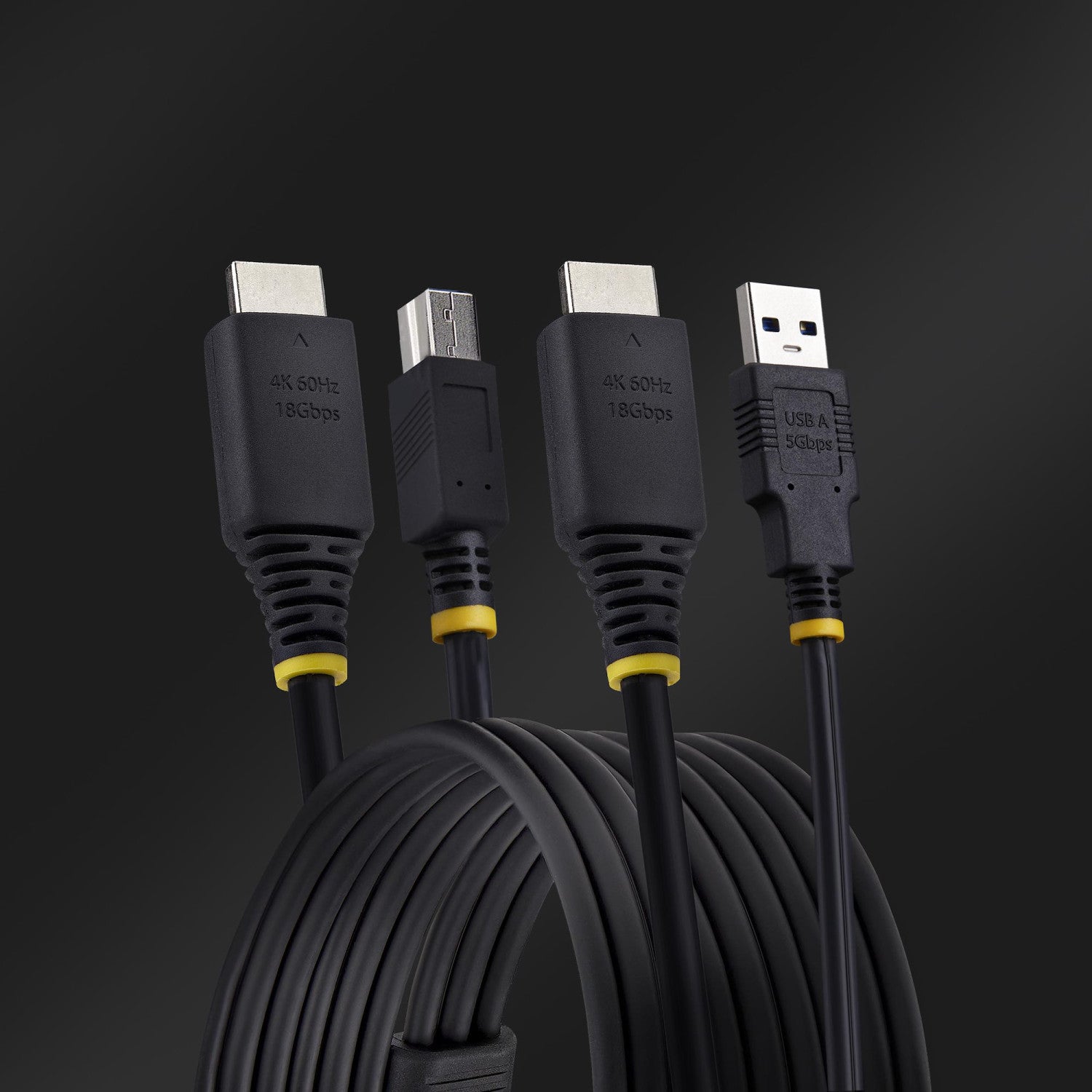 StarTech.com Cavo KVM HDMI e USB 5Gbps da 3m, Cavo Combinato HDMI 2.0 4K 60Hz e USB-A 3.0 per Switch KVM