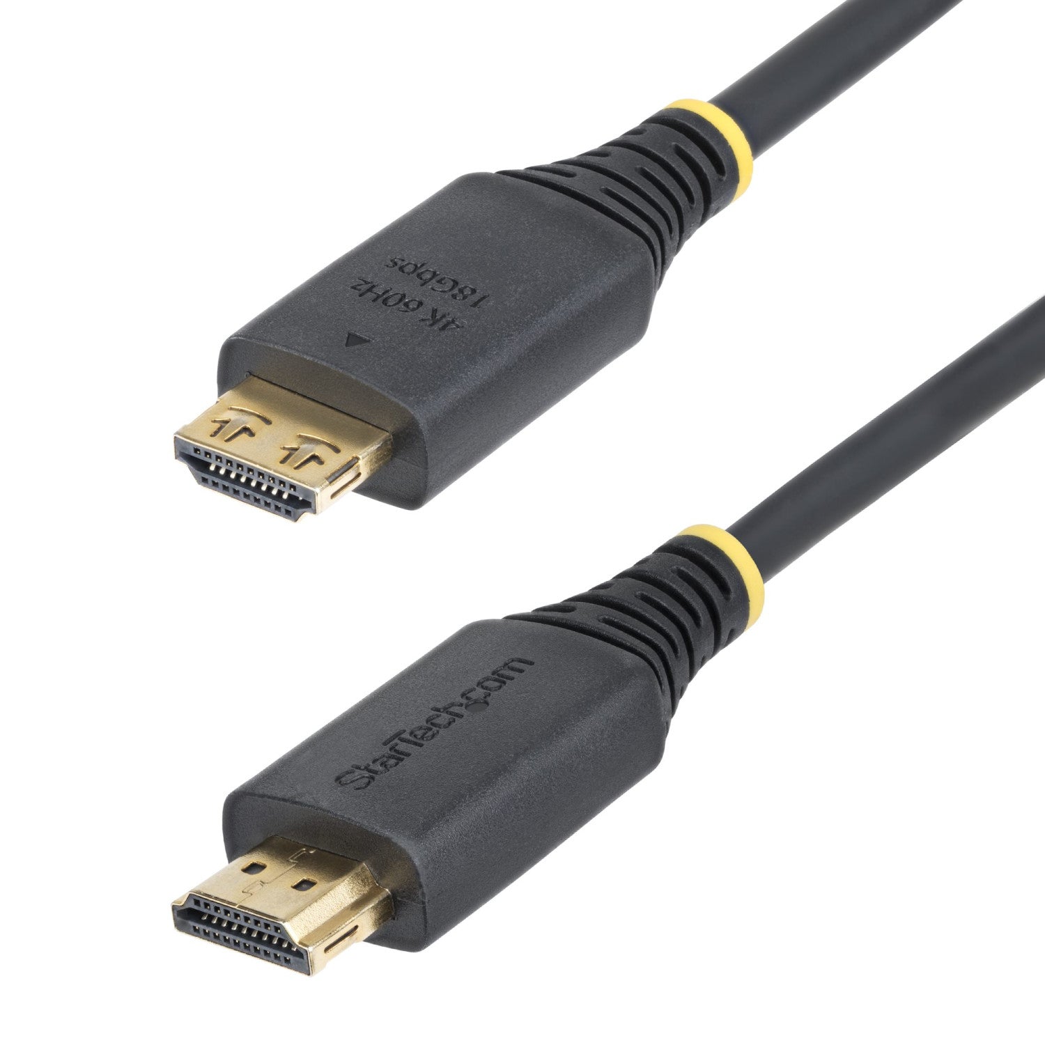 StarTech.com Cavo HDMI ad alta velocità da 2 m con connettori a presa salda, 4K 60 Hz/1440p 144 Hz, HDR10/HDCP 2.2/ARC, 18 Gbps, cavo HDMI UHD per TV/monitor/display, rivestimento in TPE