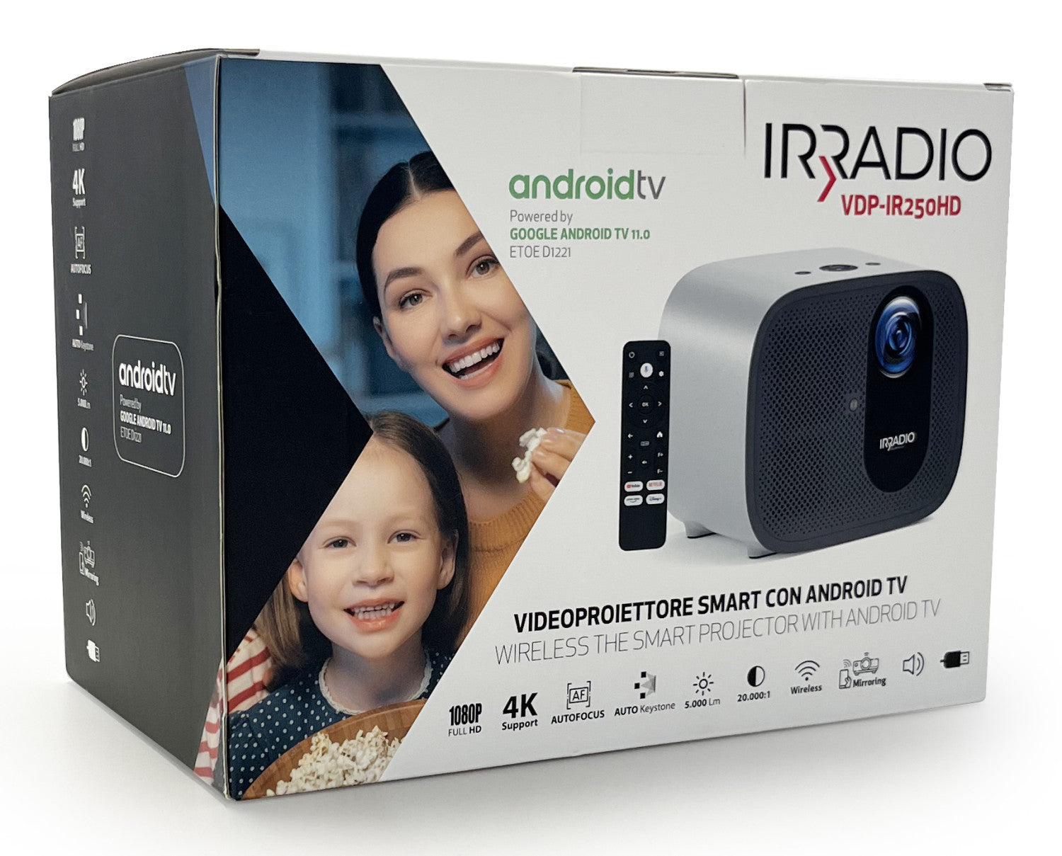 Irradio VDP-IR250HD Proiettore a raggio standard 350 ANSI lumen LCD 1080p (1920x1080) Nero, Argento