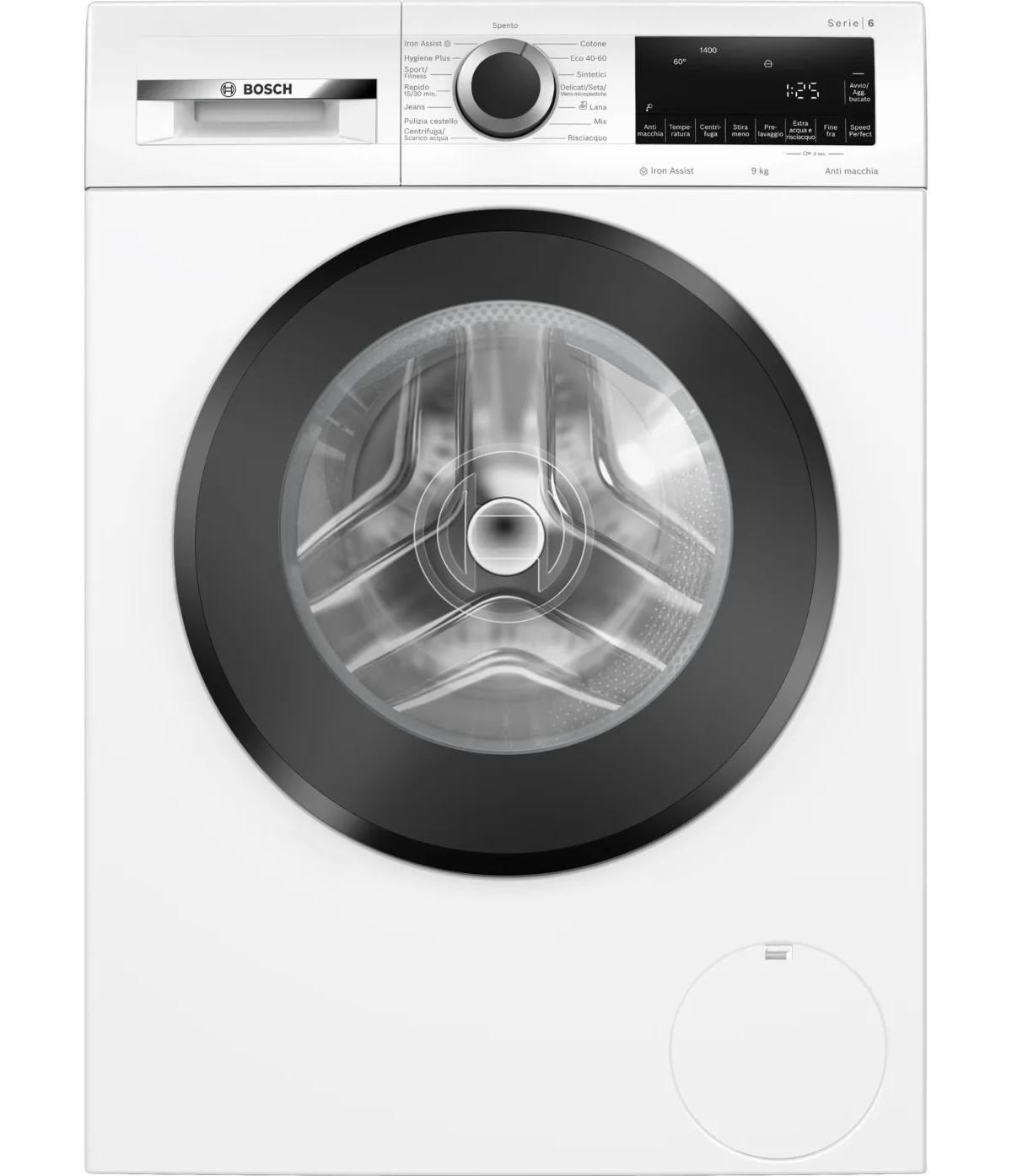 Bosch WGG244Z0IT Serie 6, Lavatrice a carica frontale, capacità 9 kg, Sistema anti macchia, Bianco