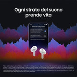 Samsung Galaxy Buds4 Pro, White, Corpo in metallo, Altoparlante a 2 vie e doppio amplificatore, Chiamate cristalline, Audio a 360 , ANC migliorata, Controllo adattivo del rumore, Connessione senza interruzioni e One UI, AI pronto ai comandi vocali