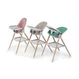 Foppapedretti Cadeira Alta 2 Em 1 Bonito Cadeira de Bebé, 6 Meses - 6 Anos (Máx. 15 Kg), Assento Ergonómico Reclinável, Acolchoamento Removível, Bandeja Dupla, Rosa