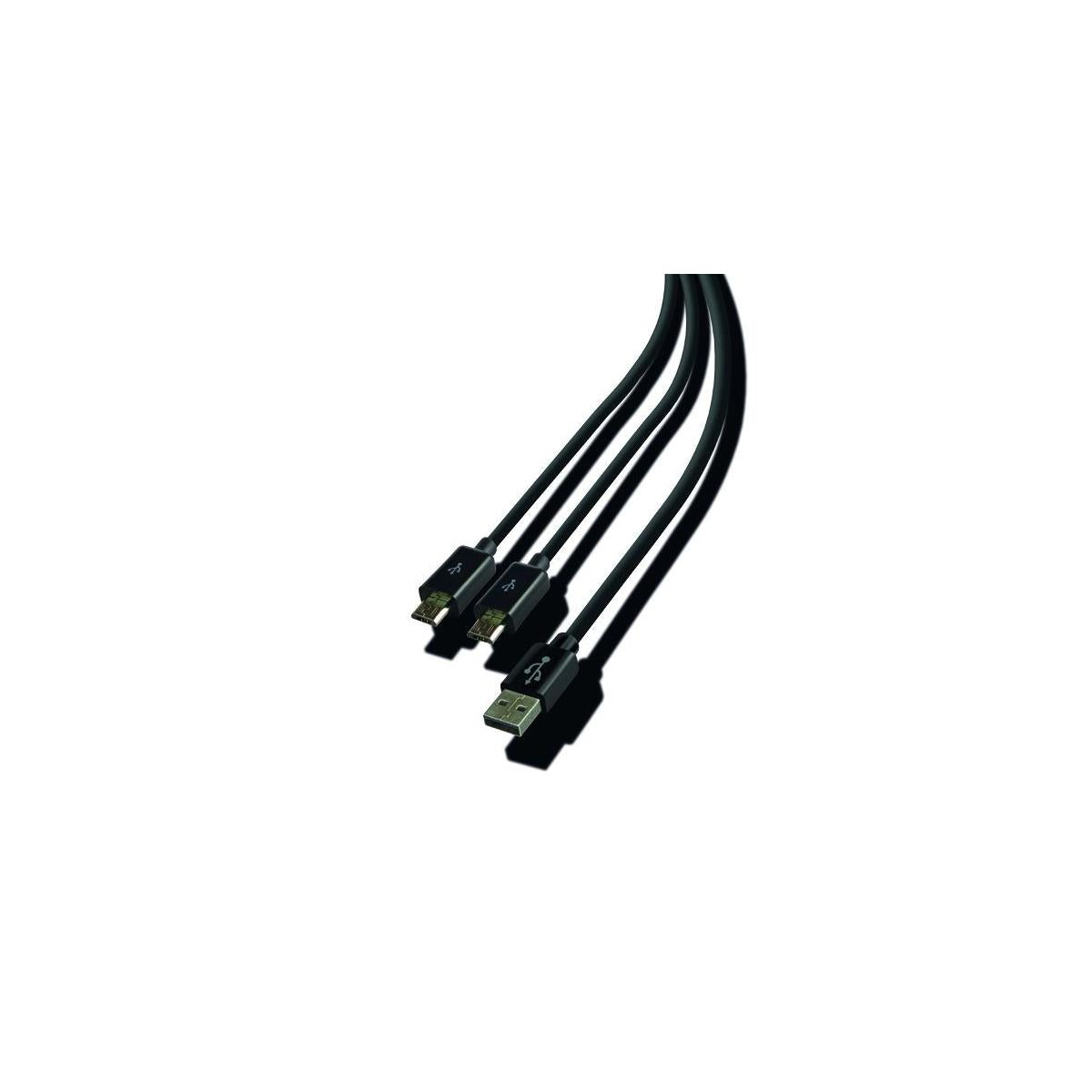 Steelplay JVAPS400040 cavo USB USB 2.0 3 m USB A 2 x Micro-USB B Nero