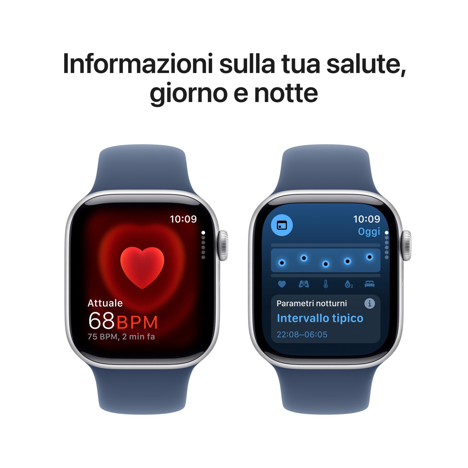 Apple Watch Series 10 GPS Cellular 42mm Cassa in Alluminio Color Argento con Denim Sport Band S M