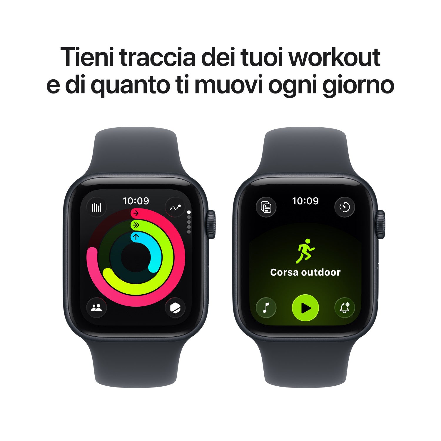 Apple Watch SE (3nd generation) SE 3 GPS 44mm Cassa Alluminio Mezzanotte con Sport Band Mezzanotte - S/M Venduto come Grado B 0195950388336