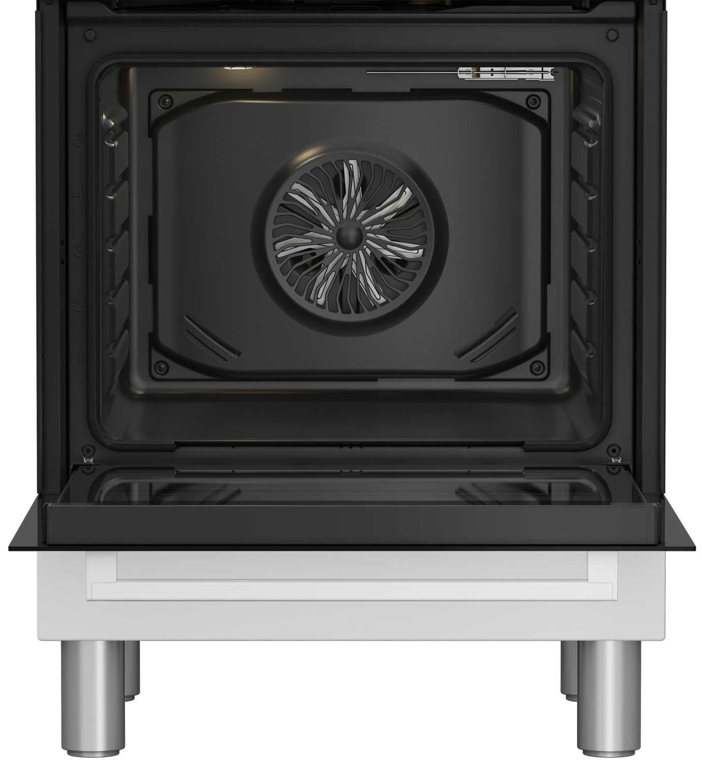 Beko Cucina Forno Elettrico Ventilato con Grill Elettrico e Timer ,coperchio in vetro, ventilazione tangenziale, Classe A, Display LED XL, Bianco