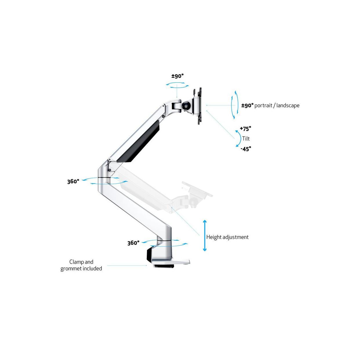 Multibrackets 7167 supporto da tavolo per Tv a schermo piatto 81,3 cm (32") Argento Scrivania