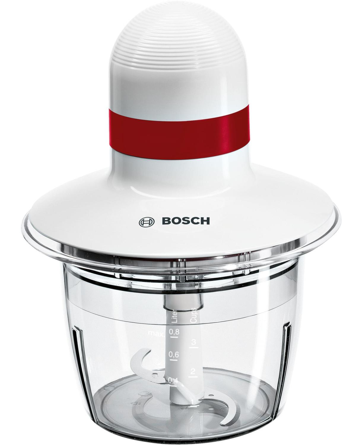 Bosch MMRP1000 Tritaverdure Elettrico 0,8 L 400 W Rosso Trasparente Bianco