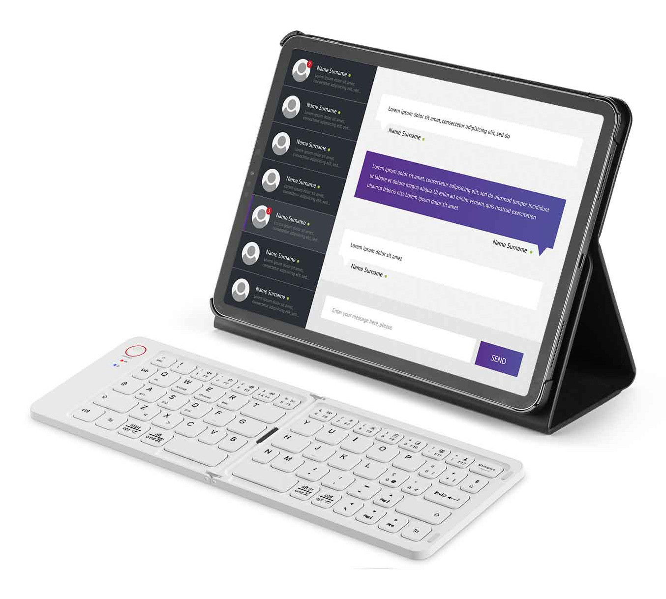 Tech Pop Kboardy Tastiera Bluetooth ultra sottile e pieghevole