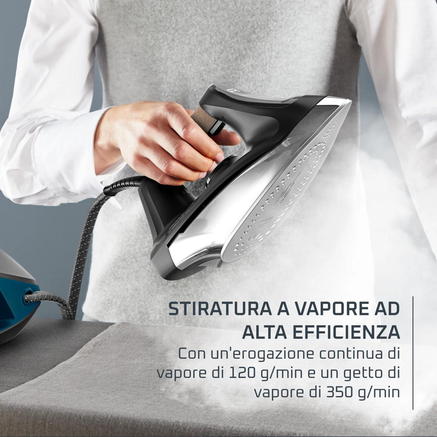 Rowenta Force Pro 350 Ferro con Generatore di Vapore, Stiratura Rapida ed Efficiente, 2400W, VR7444