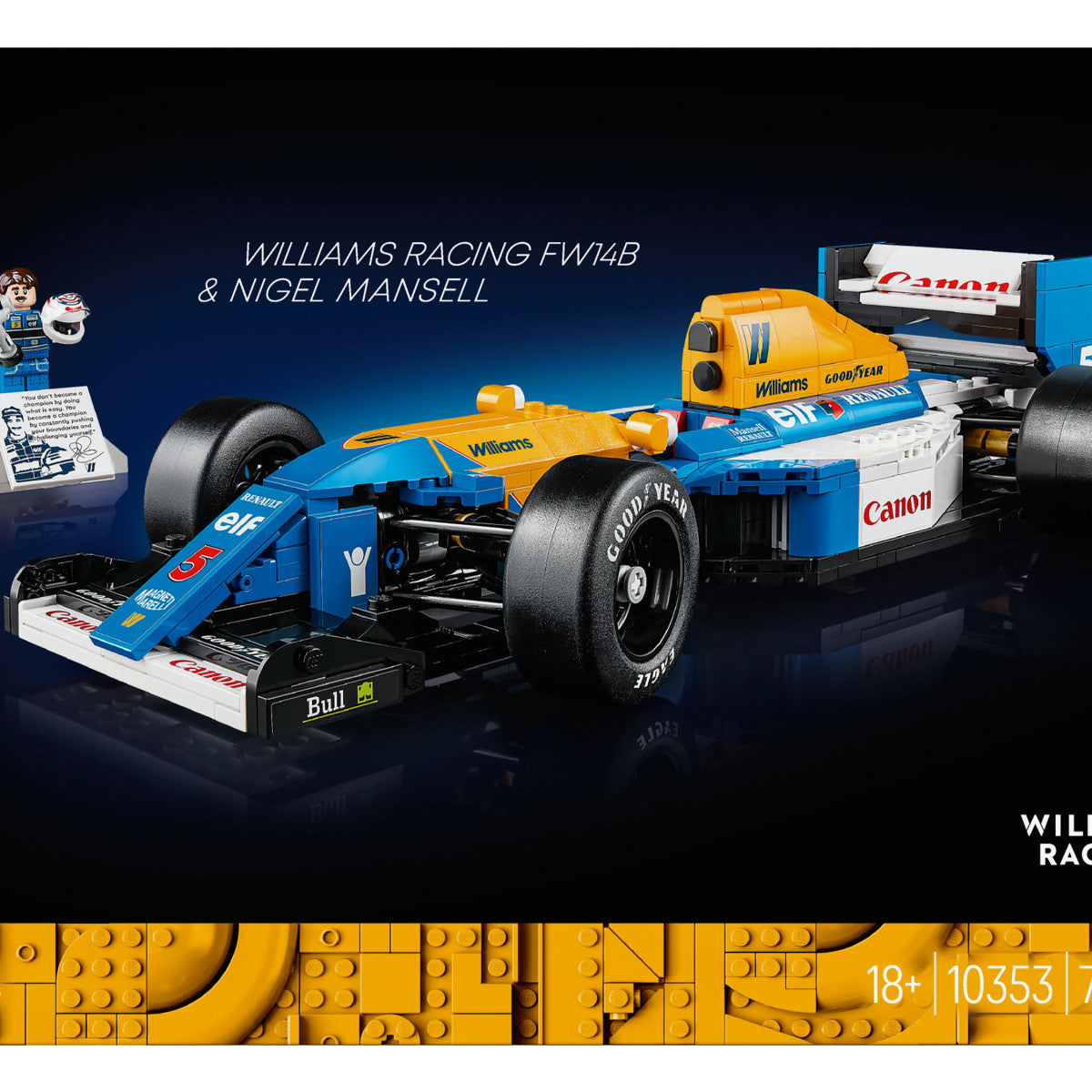 Lego Icons 10353 Williams Racing FW14B con Nigel Mansell