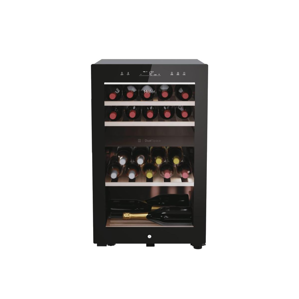 Cantinetta Vino Haier HWS42GDAU1 con Compressore Libera Installazione Luci 3D Natural Airflow System Nero