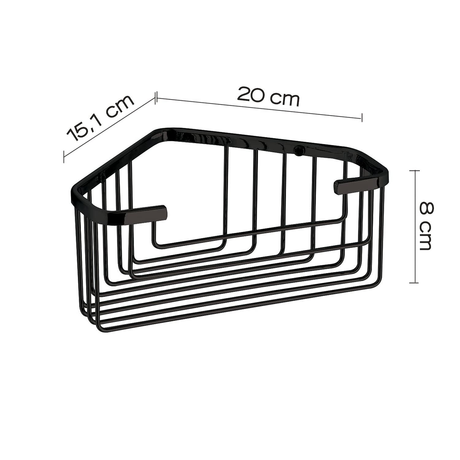 Gedy Smart Mensola Angolare A Griglia Doccia In Acciaio Inox Nero Opaco 20x8x15,1 Cm 2483-14