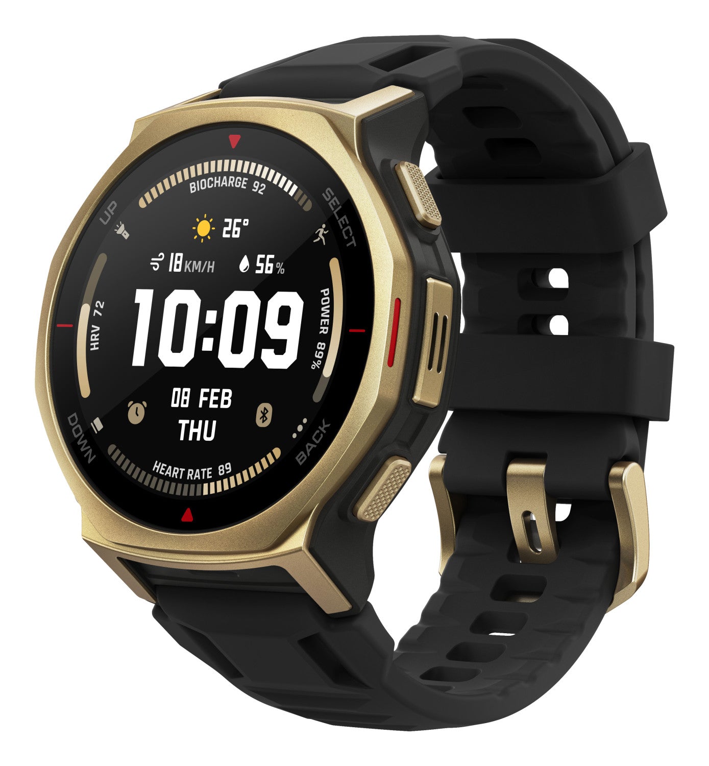 Amazfit T-rex 3 Pro 3,35 cm (1.32") AMOLED 44 mm Digitale 466 x 466 Pixel Touch screen Oro Wi-Fi GPS (satellitare)