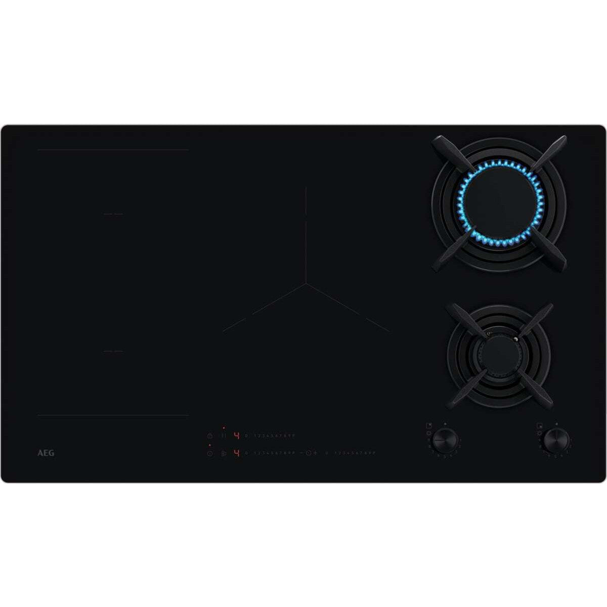 AEG PIANO GAS INDUZ. COMANDI FRONTALI 90 CM HDB95623NB Venduto come Grado C 7332543891801