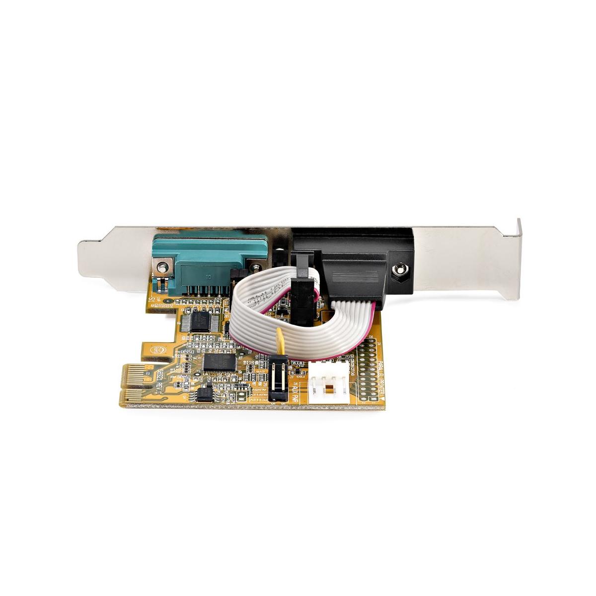 StarTech.com Scheda seriale PCI Express a due porte - Scheda di interfaccia seriale da PCIe a 2x RS232 (DB9)- Scheda PCIe con staffe standard o a basso profilo - 16C1050 UART - Ritenzione COM - Windows e Linux