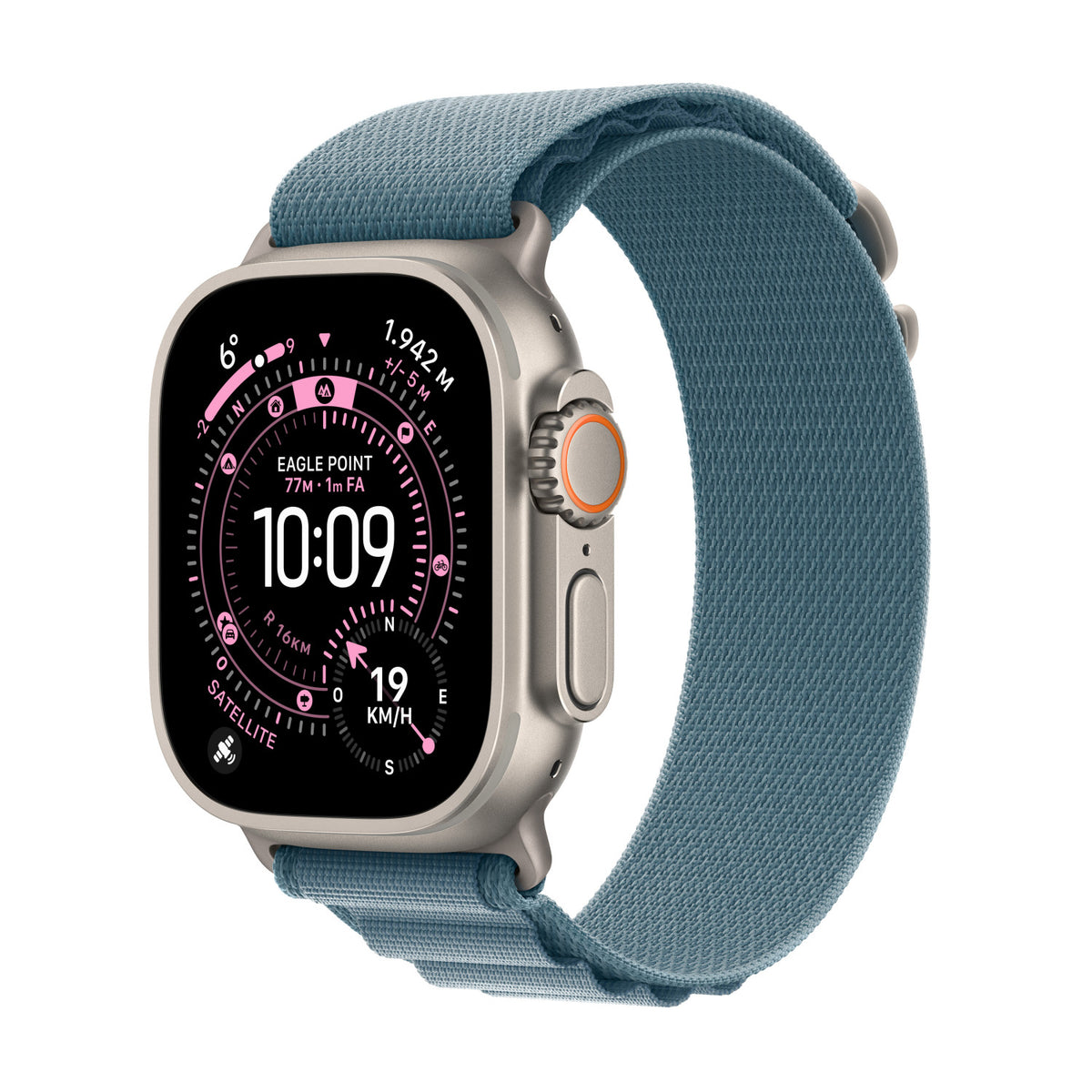 Apple Watch Ultra 3 GPS Cellular 49mm Cassa Titanio con Alpine Loop Blu Chiaro - Medium