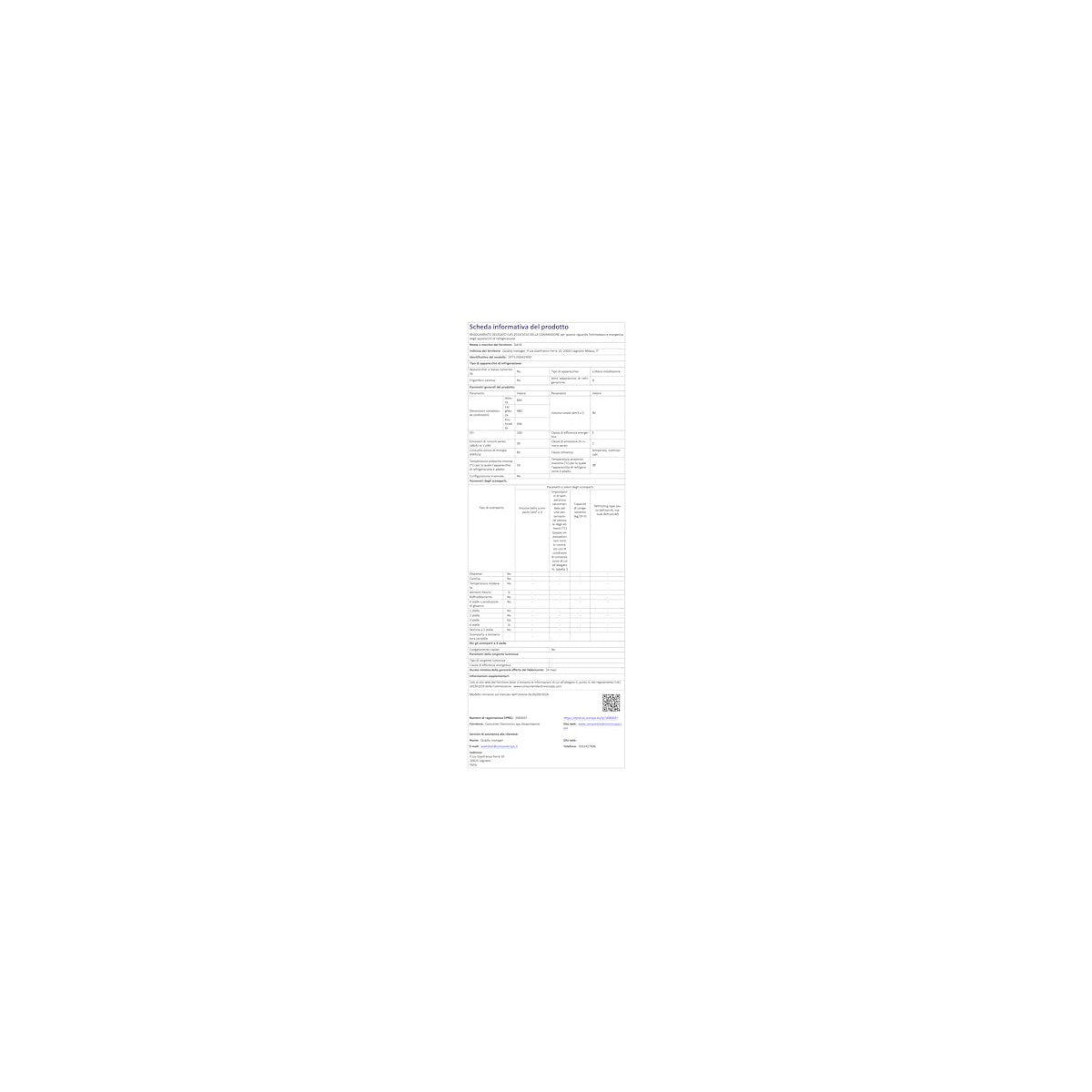 Daya Frigo Tavolo DFT11NSM1WE0 90 Litri Classe E Vano Zero Gradi 39 dB Porta Reversibile