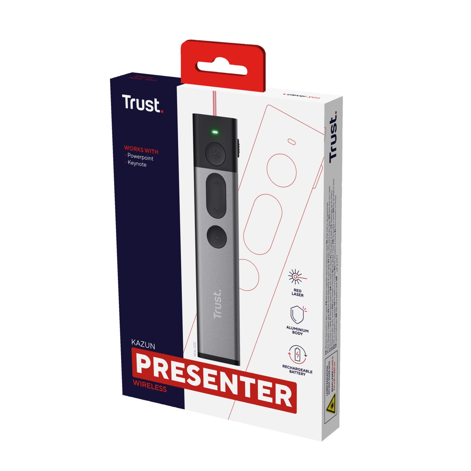 Trust Kazun puntatore wireless RF Alluminio, Nero
