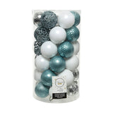 Decoris Set Di 10 Palline Di Natale Miste Infrangibili Da 6 Cm - Blu Ghiaccio
