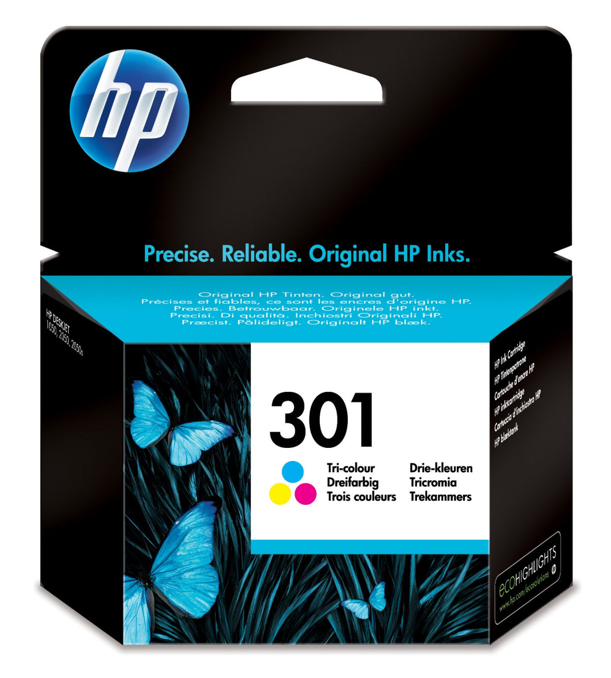 HP 301 CH562EE UUS Tri Color Original Ink Cartridge Cartuccia d'Inchiostro 1 pz Resa Standard Ciano Magenta Giallo