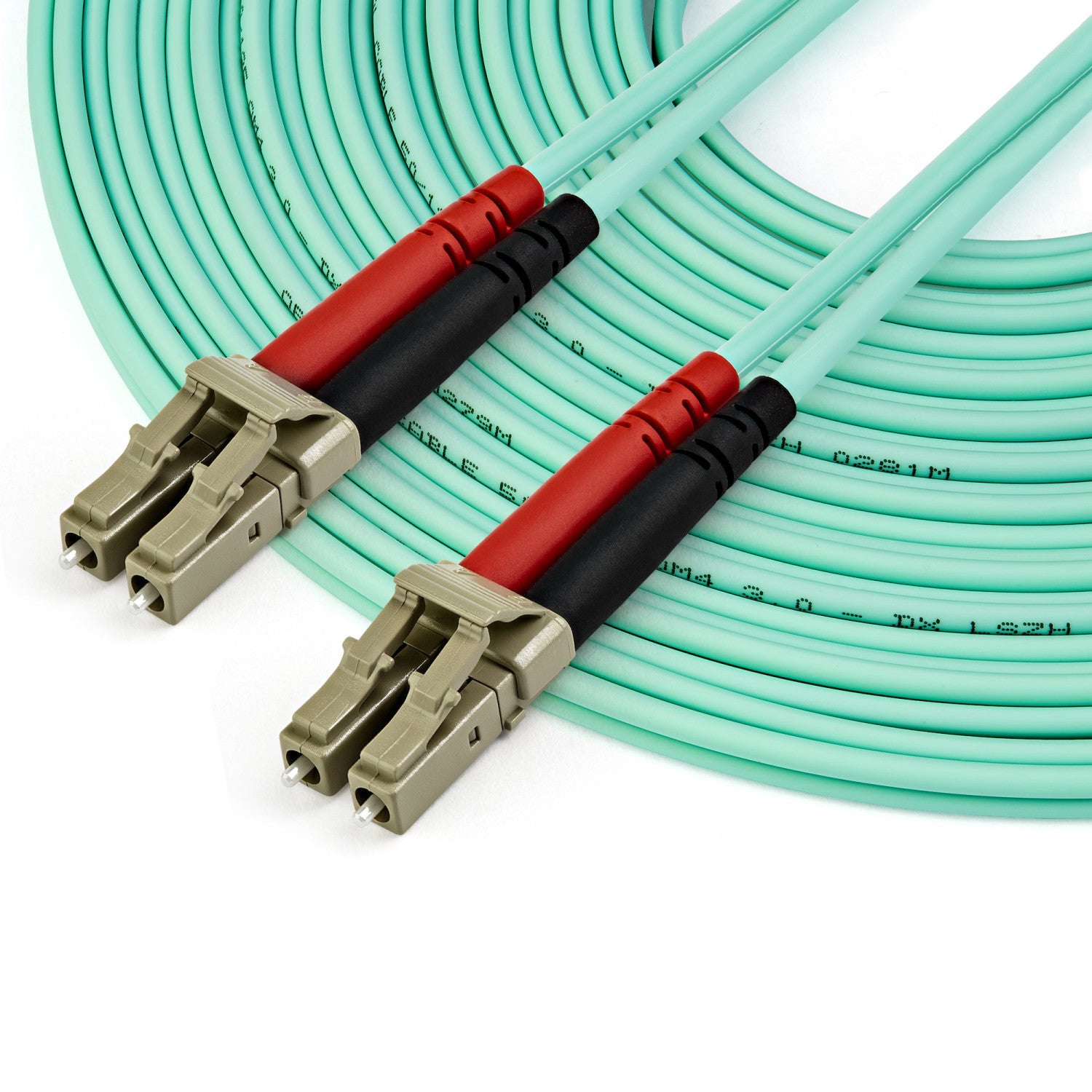 StarTech.com Cavo in fibra ottica multimodale da LC/UPC a LC/UPC OM4 da 10 m - Fibra LOMMF/VCSEL Zipcord da 50/125 µm, Reti 100G - Bassa perdita di inserzione - Cavo patch in fibra LSZH - Turchese