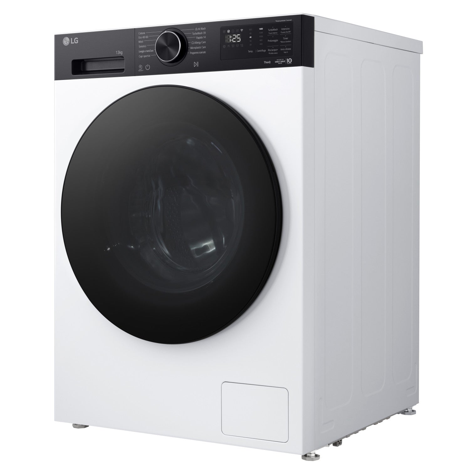 LG F4NX5013TKB Lavatrice intelligente 13 kg Classe A-40% Bianco/Nero
