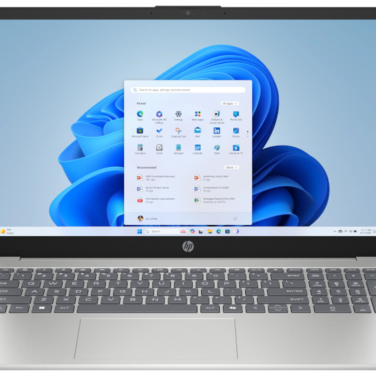 HP 15-FC1004NLX 24C1 R5-7520U 16GB 512GB 15.6IN NOOD W11H PLUS AMD Ryzen™ 5 Computer portatile 39,6 cm (15.6") Full HD LPDDR5-SDRAM SSD Wi-Fi 6 (802.11ax) Windows 11 Home Argento