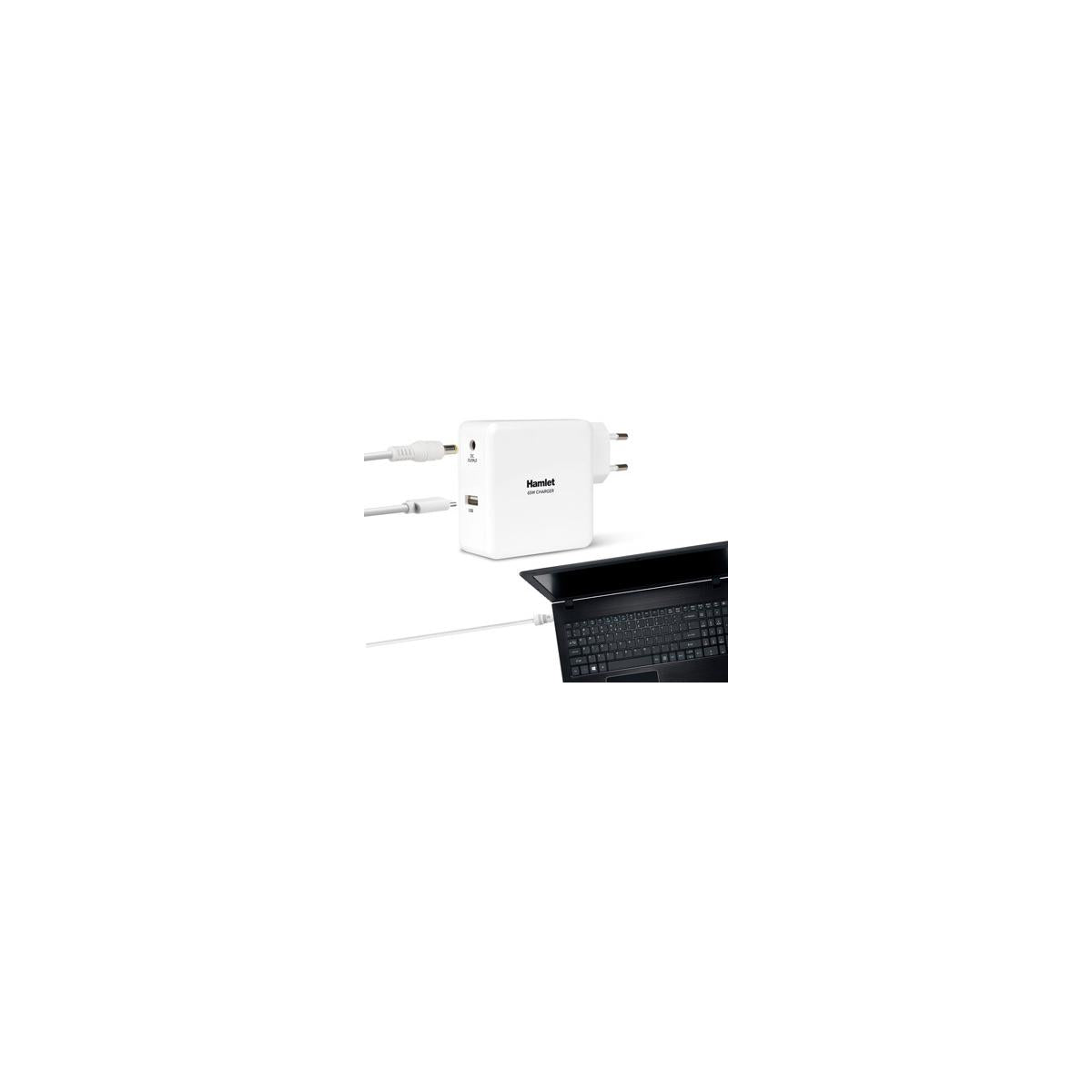 Hamlet Notebook Charger alimentatore universale da 65w per notebook e dispositivi mobili