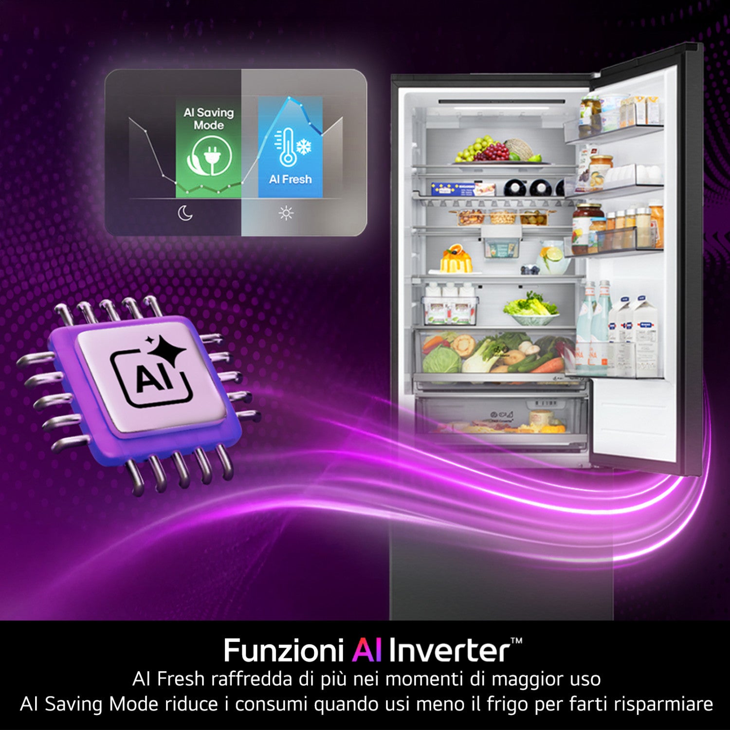 LG GBBW322CEV Frigorifero combinato 70cm, Classe C, 465L, Wi-Fi, Door Cooling, Fresh Converter Balancer, Black Steel