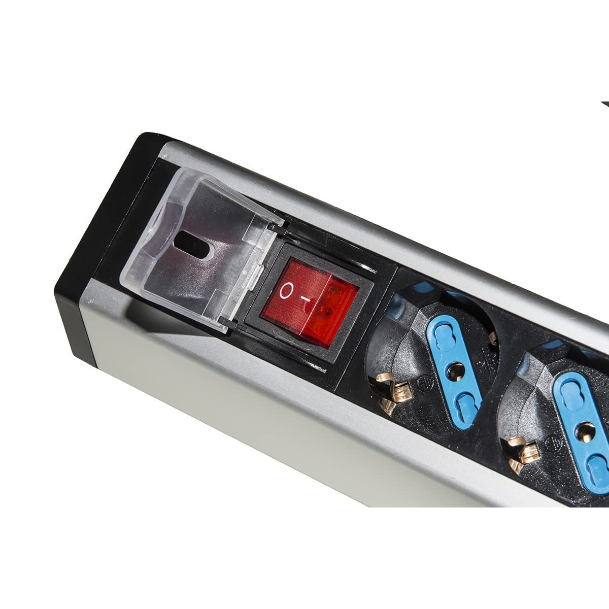 Link Multipresa Da Tavolo LKMPT04 4 Prese Universali Schuko/Italiane 2 Porte USB 5V 2A Cavo 1,80 M Struttura In Alluminio Interruttore Con Coperchio Spina Tripolare 16A