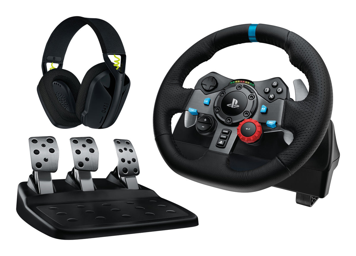 Logitech G G29 Driving Force, kit volante pedaliera e cuffie, PlayStation 5, PlayStation 4 e PC