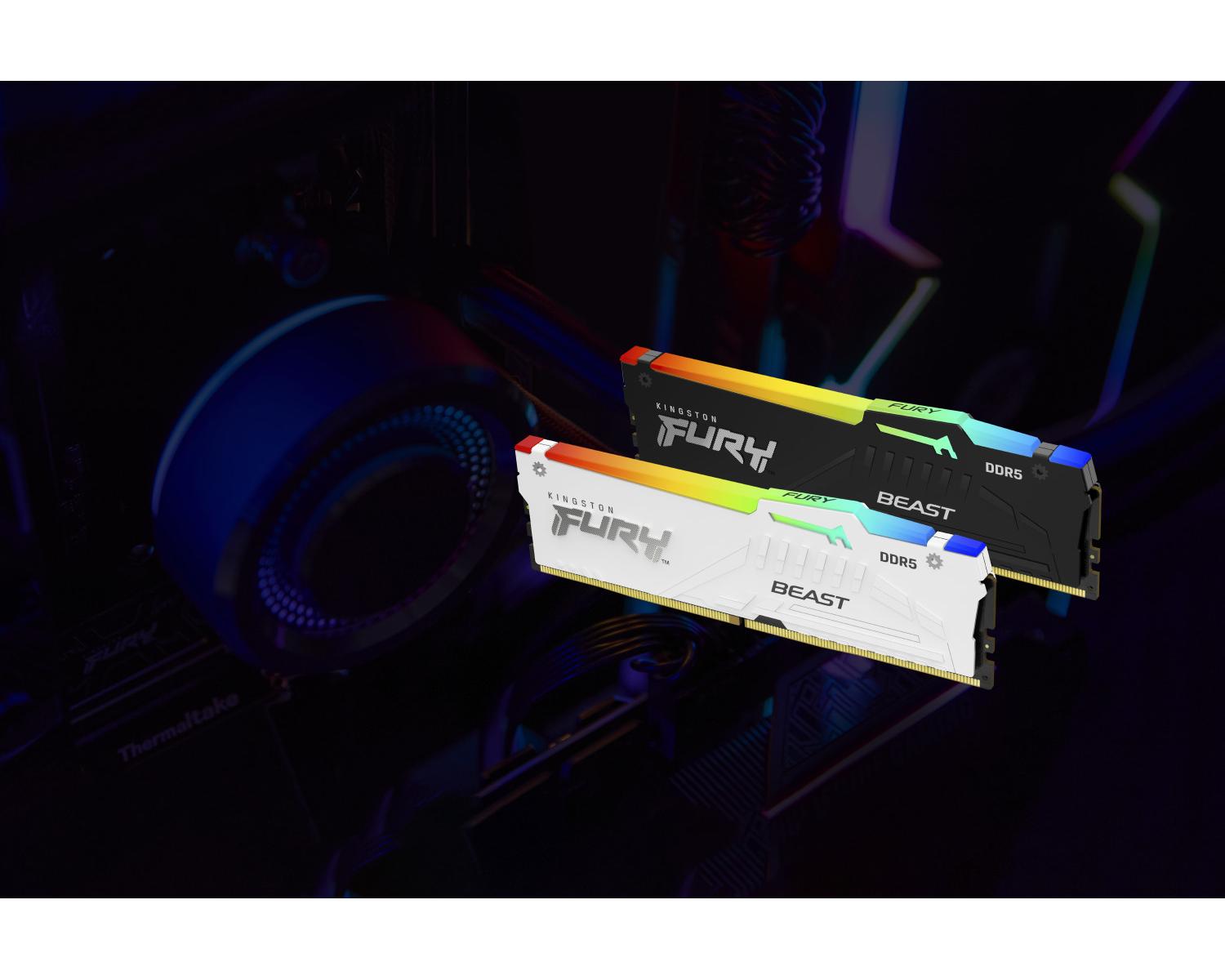 Kingston Technology FURY Beast 32GB 6000MT s DDR5 CL30 DIMM Kit da 2 moduli White RGB EXPO