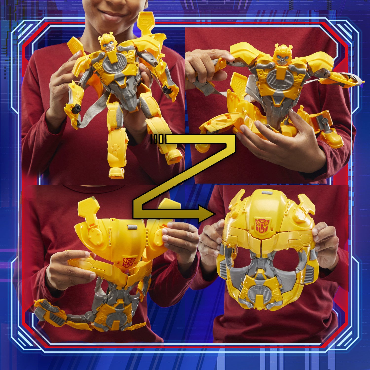 Transformers Maschera Bumblebee 2 in 1, action figure e maschera 2 in 1 di Bumblebee B-127