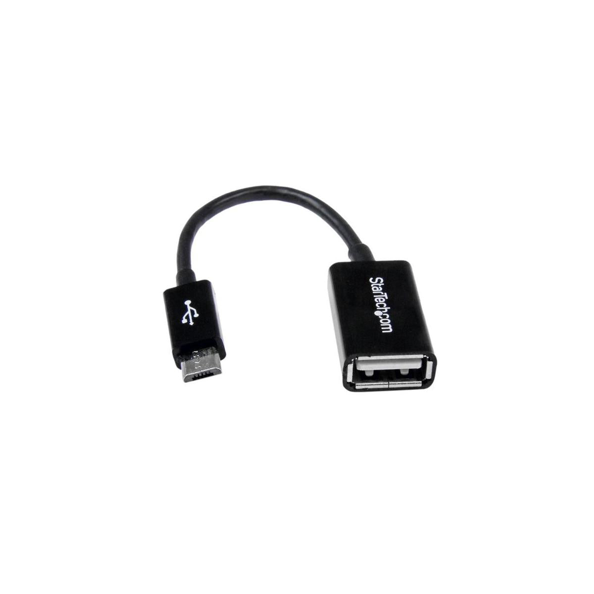 StarTech.com Cavo Adattatore micro USB a USB femmina OTG da viaggio 12cm M/F - Nero