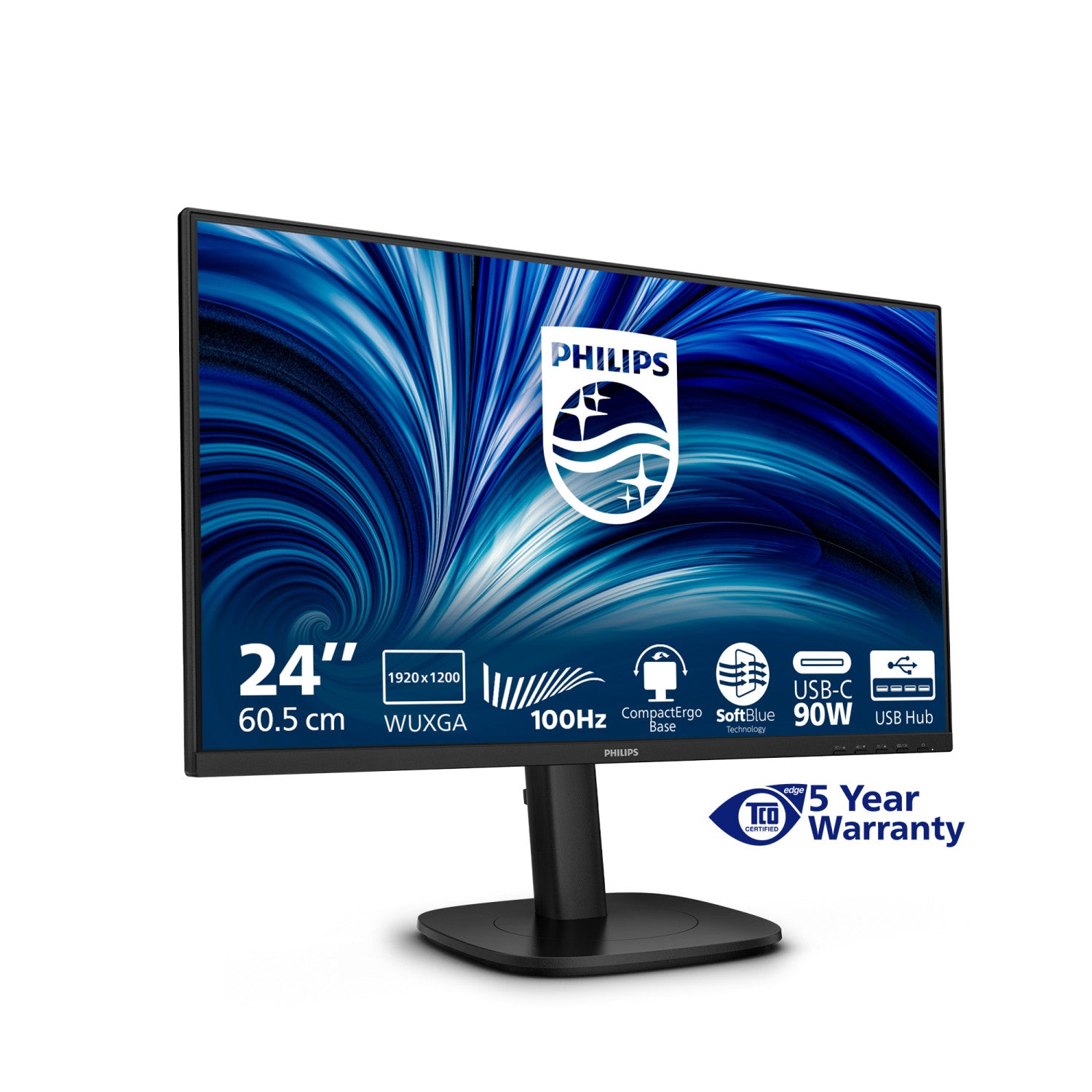 Philips 3000 series 24B2U3301D/00 Monitor PC 61,2 cm (24.1") 1920 x 1200 Pixel WUXGA LCD Nero