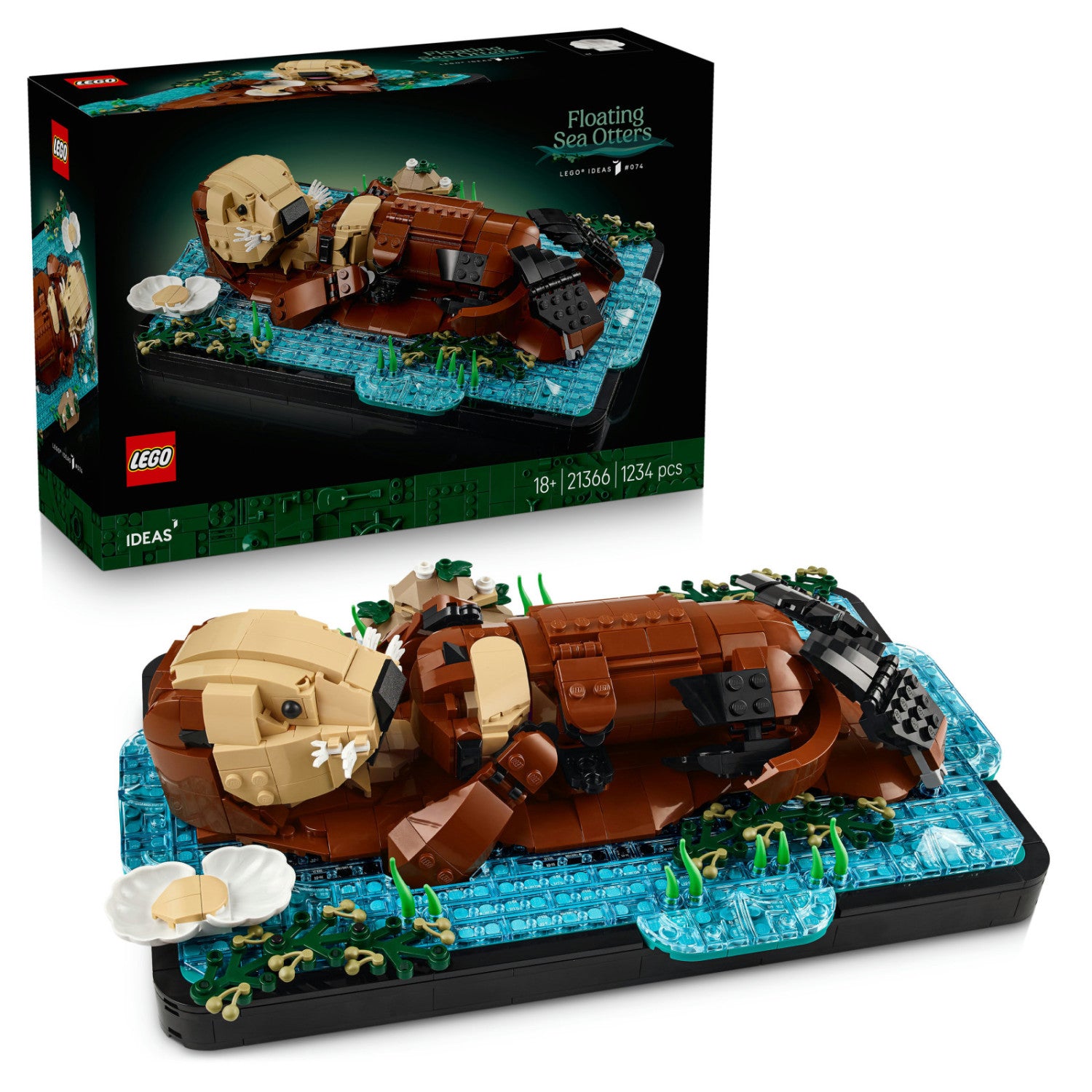 LEGO Ideas Floating Sea Otters 21366 Bausatz für Erwachsene 1234 Teile
