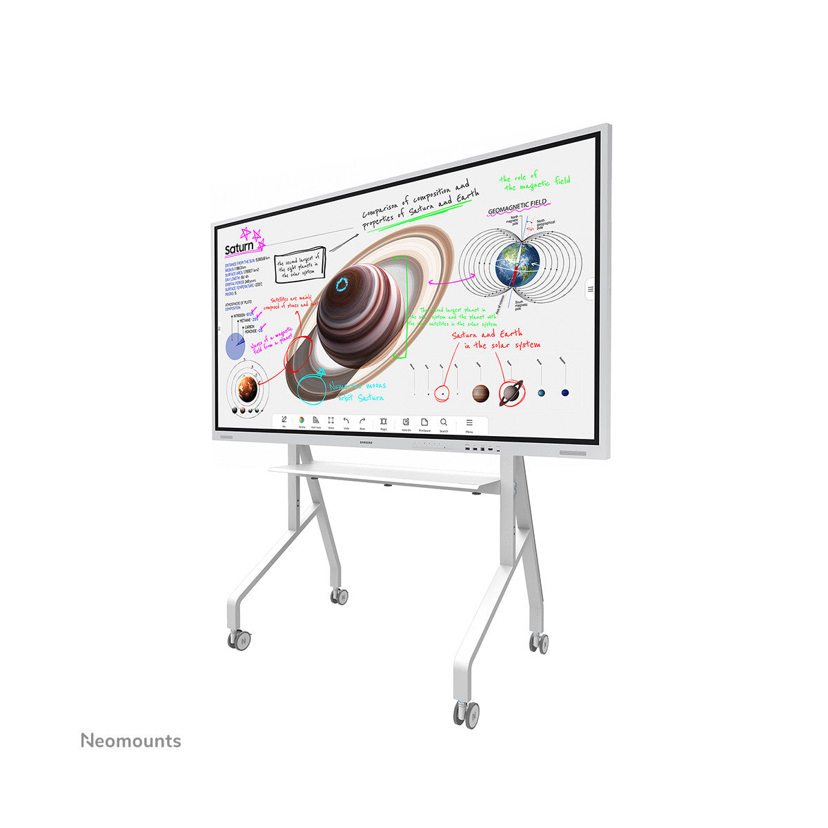 Neomounts FL50-525WH1 Carrello TV 55-86" - installazione rapida - TÜV