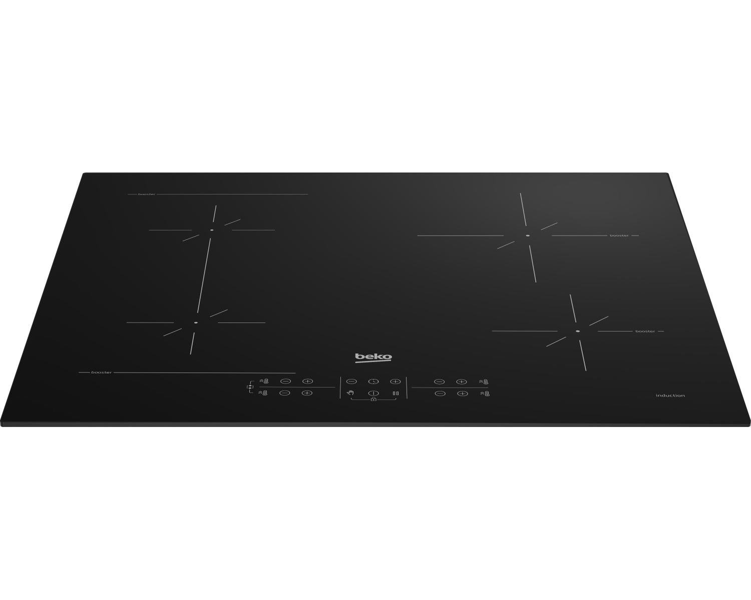 Beko HII64200SFMT piano cottura Nero Da incasso 59 cm Piano cottura a induzione 4 Fornelli