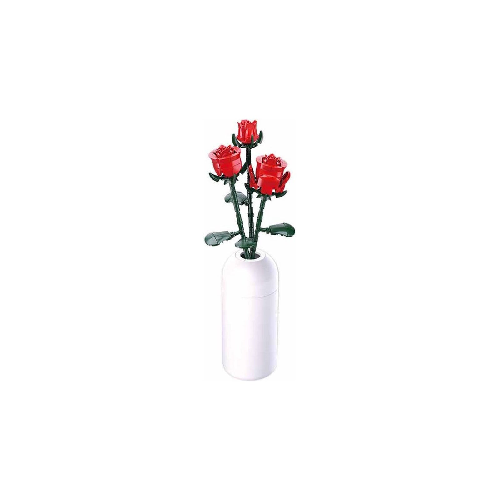 Sluban M38 B1101 04 Rose Rosse con vaso Bianco