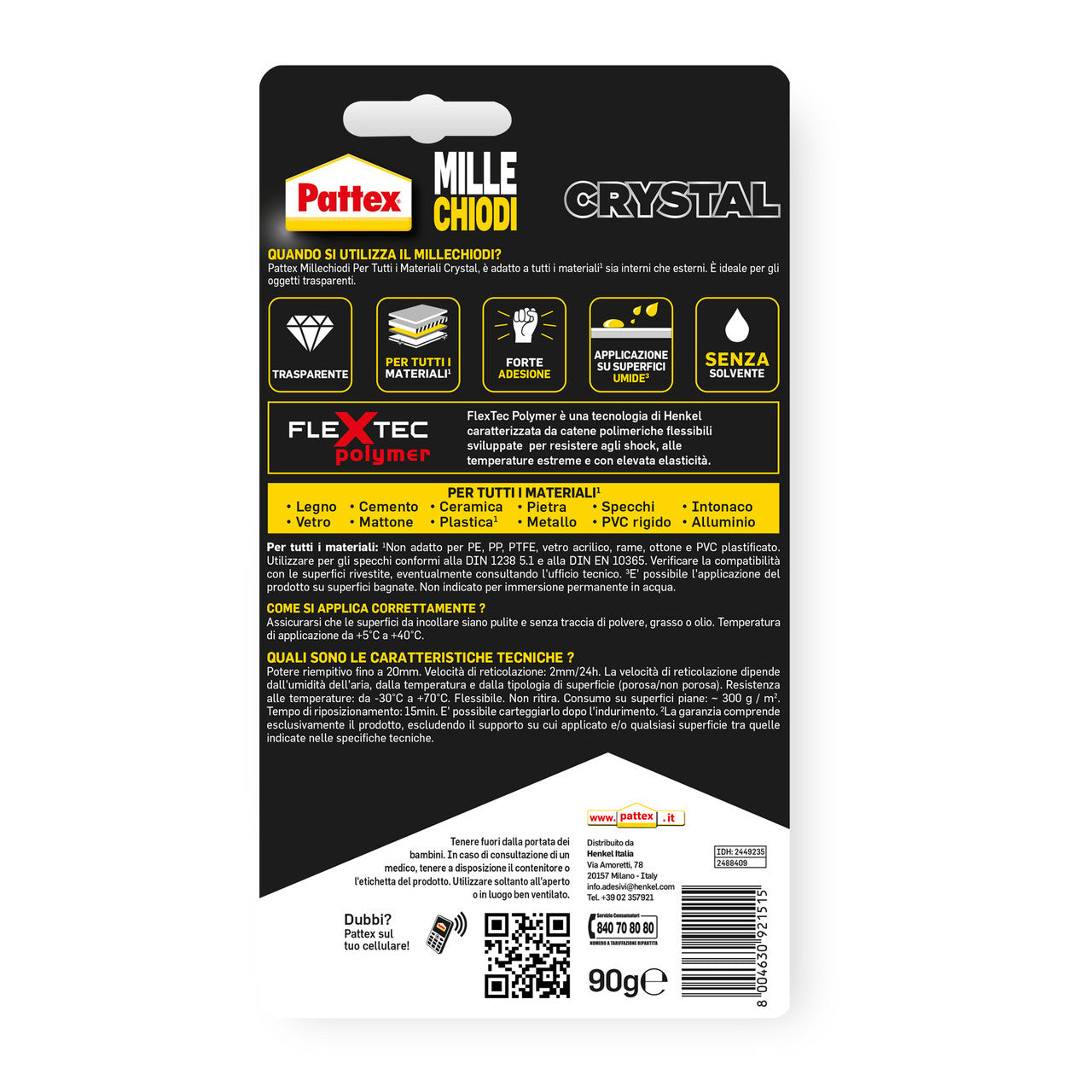 Pattex Millechiodi Crystal 90g