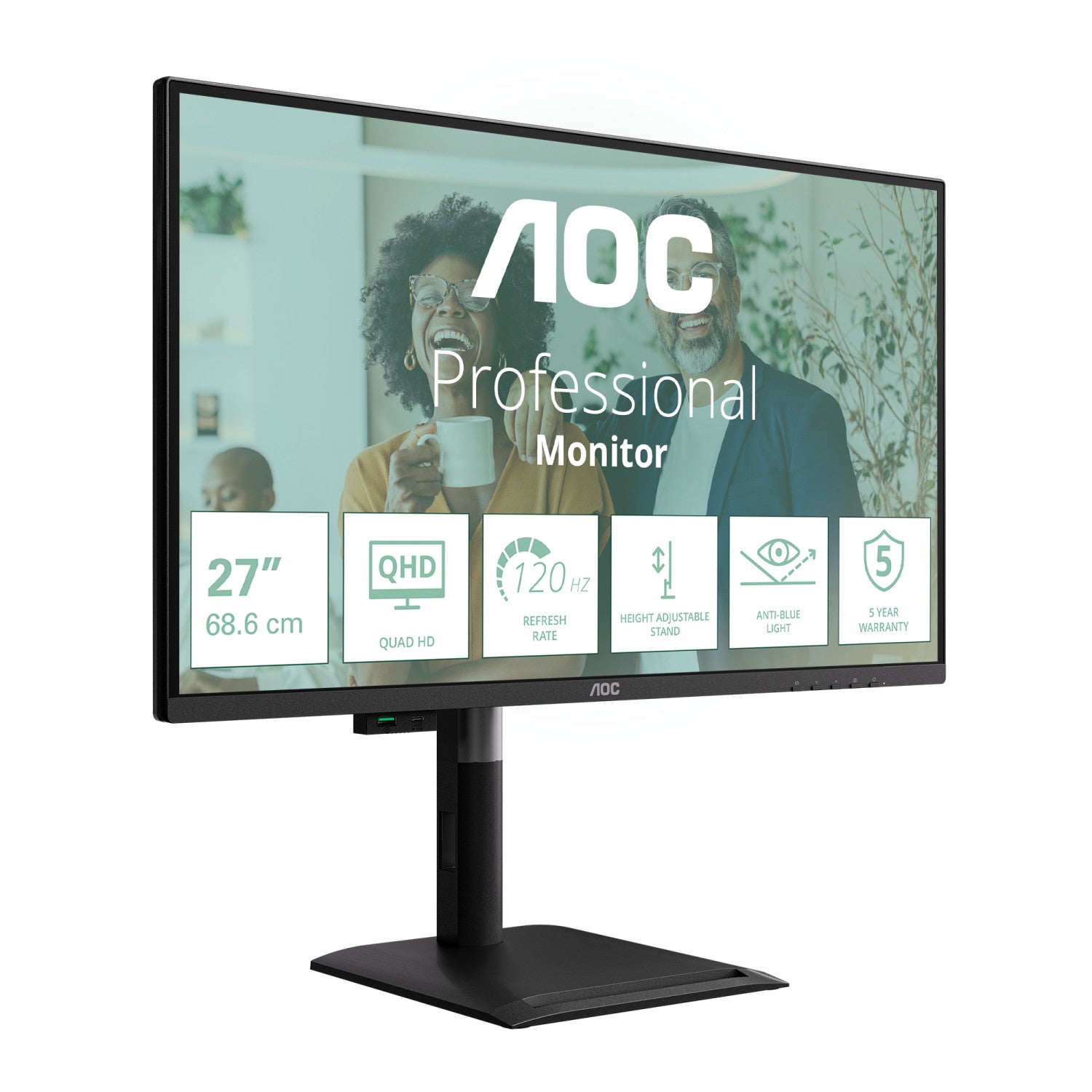 AOC Q27P4CV Monitor PC 27 pollici 2560 x 1440 Pixel Quad HD LED Nero