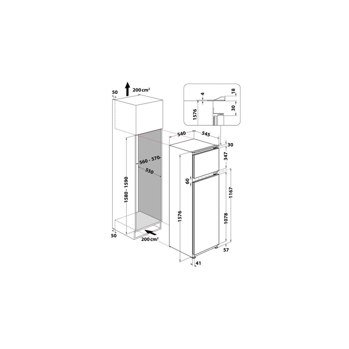 Whirlpool Frigorifero doppia porta da incasso - ART 3672