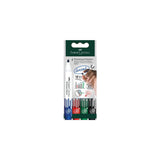Faber-Castell 253942 evidenziatore 4 pz Punta tonda Nero, Blu, Verde, Rosso